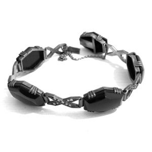 Black bracelet with design